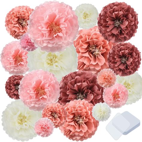 Amazon.com: Tissue Paper Flowers with Gel Pad Multi Color Paper Flowers Dusty Rose Paper Pom Poms Chrysanth Flowers DIY Flower Party Decorations Paper Flower Ball (Classic Color, 40 Pcs) : Home & Kitchen Colour Paper Flowers, Flower Party Decorations, Paper Flower Ball, Crepe Paper Flowers Diy, Pom Pom Decorations, Bridal Shower Backdrop, Paper Peonies, Tissue Paper Pom Poms, Paper Pom Poms