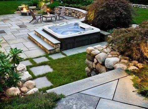 Whirlpool Deck, Backyard Hot Tub, Spa Landscaping, Backyard Spa, Hot Tub Landscaping, Hot Tub Surround, Hot Tub Designs, Hot Tub Patio, Outdoor Hot Tub