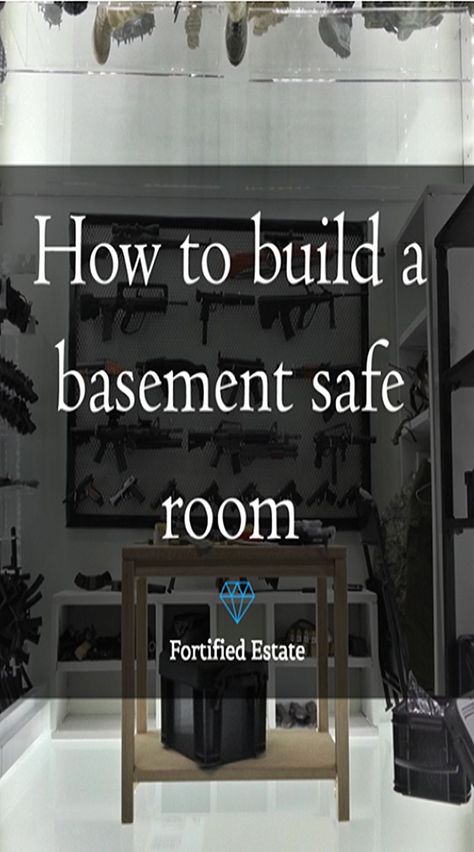 If you’ve had the idea to build a basement safe room you’re in good company! A basement is, by default, more secure than the average room since up to five of its six sides (all but the ceiling) are created with the most stable environment we know of: the earth. How To Build A Safe Room, Walk In Safe Room, Bunker Room Ideas, Basement Safe Room Ideas, Secret Basement Rooms, Basement Bunker Safe Room, How To Build A Safe Room In Your House, Built In Safe Ideas, Basement Hidden Room