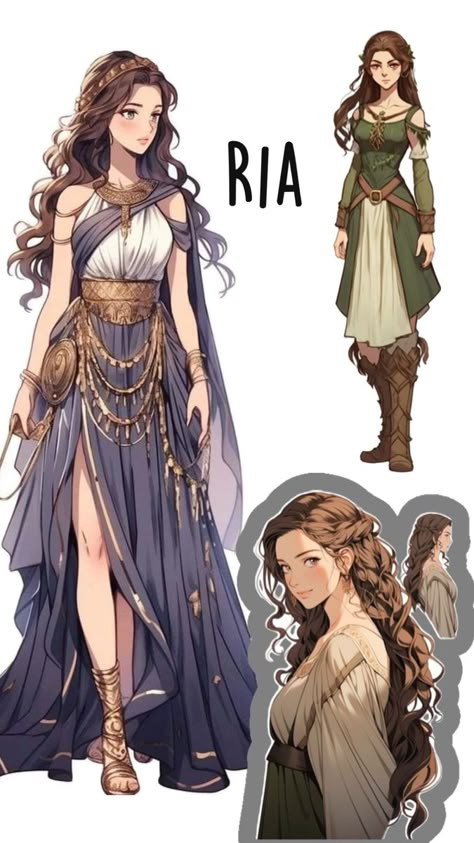 Sumeru Outfits Ideas, Greek Fantasy Outfit, Fantasy Clothing Design Sketches, Fae Aesthetic Makeup, Princess Character Art, Fantasy Dress Drawing, Ancient Greek Clothing, Aot Oc, Fest Outfits