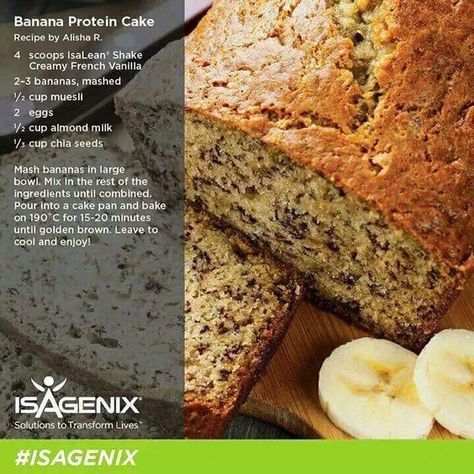 Isagenix Meal Plan, Protein Cake Recipe, Isagenix Shake Recipes, Isagenix Snacks, Isagenix Recipes, Isagenix Shakes, Protein Cake, Protein Bread, Herbalife Recipes