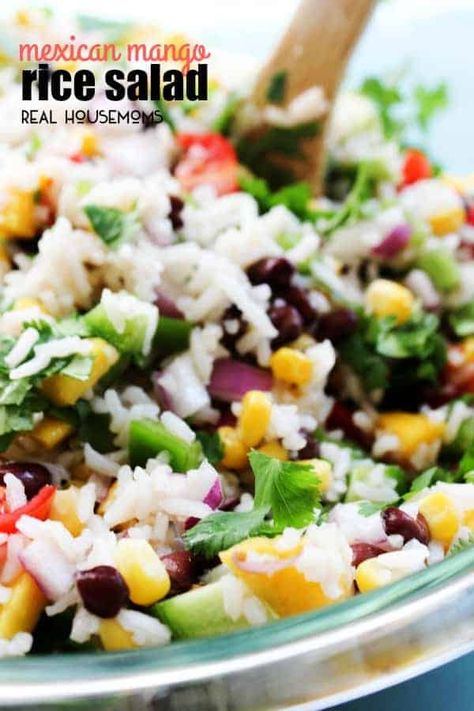 Mexican Mango, Mango Rice, Rice Recipes For Dinner, Rice Side Dishes, Mexican Rice, Mango Salad, Summer Dishes, Rice Salad, Potatoe Salad Recipe