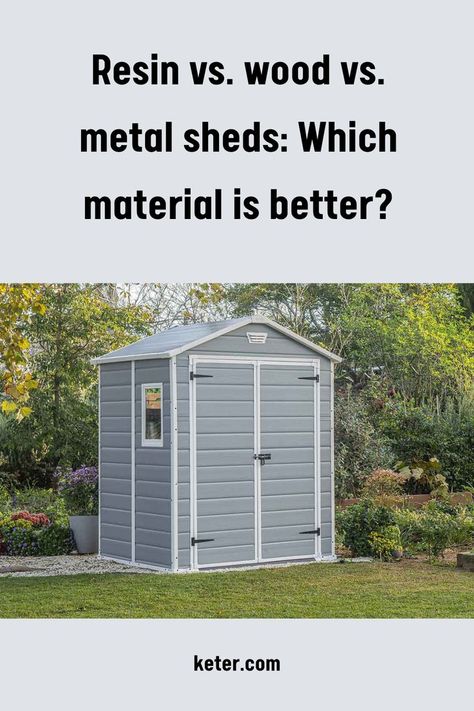 Shed Exterior Ideas, Resin Sheds, Vinyl Sheds, Outdoor Shed, Wood Storage Sheds, Shed Sizes, Resin Storage, Wooden Sheds, Metal Shed