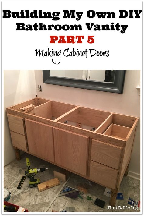 Making Cabinet Doors, Bathroom Sink Diy, Bathroom Vanity Drawers, Bathroom Cabinets Diy, Diy Cabinet Doors, Diy Bathroom Vanity, Diy Vanity, Diy Bathroom Decor, Trendy Bathroom