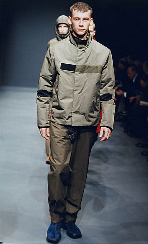 FW 1999 Menswear | PRADA Prada Gifts, Norway Language, Prada Runway, Fall Shorts, 90s Mens, Fashion Inspiration Design, Minimal Fashion, Down Jacket, Vest Jacket