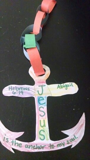 Jesus is the anchor to my soul sunday school lesson. Hebrews 6:19 Sunday School Projects, Hebrews 6, Soul Sunday, Children's Church Crafts, Bible Story Crafts, Sunday School Kids, Sunday School Crafts For Kids, Preschool Bible, Bible School Crafts