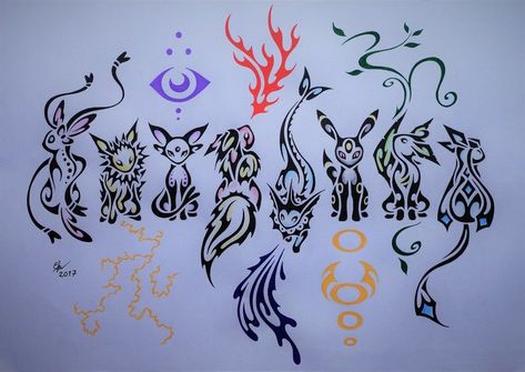 Eeveelutions Tattoo, Pokemon Tips, Pokémon Evolution, Pokemon Eevee Evolutions, Idee Cricut, Pokemon Tattoo, Pokemon Eeveelutions, Cute Pokemon Pictures, Pokemon Eevee