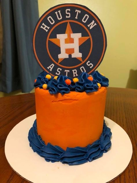 Houston Astros Party Ideas, Astros Theme Cake, Astros Decorations Party, Astros Birthday Invitation, Astros Cake, Houston Astros Birthday Party, Houston Astros Baseball, Astros Baseball, Cake Logo