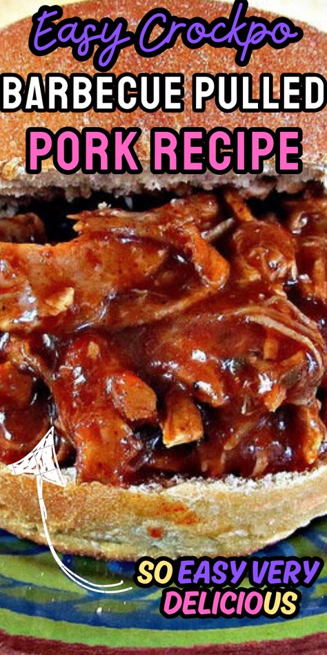 Easy Crockpot Barbecue Pulled Pork Recipe Pulled Pork Crock Pot Recipes Bbq Barbecue Sauce, Crockpot Barbeque Pork, Crock Pot Barbecue Pulled Pork, Pulled Pork Crock Pot Recipes Bbq, Pulled Pork Crock Pot Recipes, Barbecue Pork Roast, Crockpot Barbecue, Bbq Pork Roast, Barbecue Pulled Pork Recipe