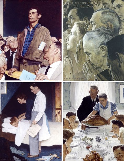 Norman Rockwell’s Vision of F.D.R.’s Four Freedoms - The New York Times Norman Rockwell Four Freedoms, Freedom From Want, Norman Rockwell Prints, Norman Rockwell Art, Rockwell Paintings, Norman Rockwell Paintings, American Illustration, Edward Hopper, Today In History