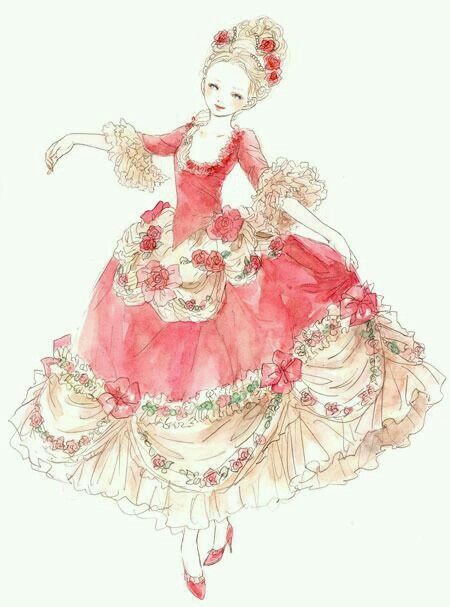 Pretty Rococo Fashion, Bel Art, 캐릭터 드로잉, Arte Sketchbook, Marie Antoinette, Historical Fashion, Rococo, Pretty Art, Pretty In Pink