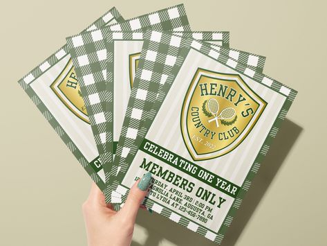 New Etsy Listing: Country Club First Birthday Theme, Golf First Birthday Theme, The Master Country Club Birthday Party, Country Club Party Theme, Country Club Theme Party, Country Club Theme, Country Club Party, Golf First Birthday, First Birthday Theme, Club Birthday, First Birthday Invite