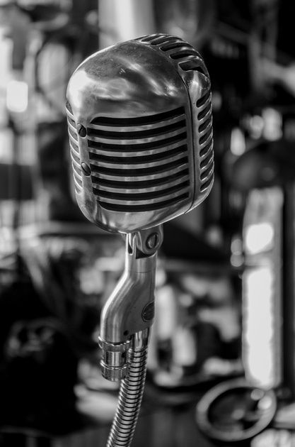 Antique microphone black and white will make a perfect print gift for a music lover, performer, singer or news reporter. #music #microphone #antique #announcement #equipment #artistic #blackandwhite Black And White Aesthetic Vintage Music, Black And White Singing Aesthetic, Singer Aesthetic Black And White, Music Black, Black And White Music Photography, Black And White Microphone, Pictures Of Music, Singer Pictures, Black Music Aesthetic