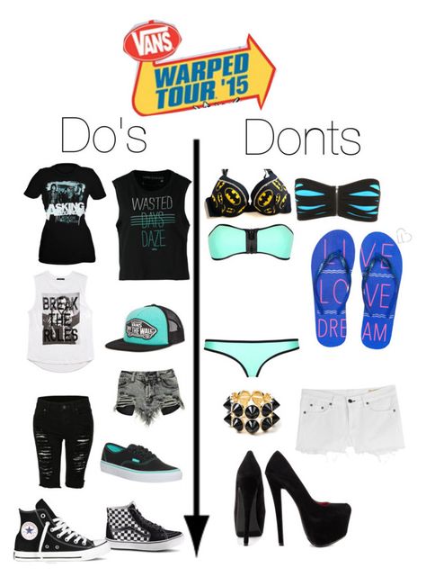 "Warped tour survival guide set number 2 "what to wear and what not to wear" by avril-lavigne-fan-forever ❤ liked on Polyvore Music Festival Tips, Music Festival Camping List, Concert Tips, Warped Tour Outfit, Music Concert Outfit, Music Festival Shoes, Concert Quotes, Festival Tips, Music Festival Camping