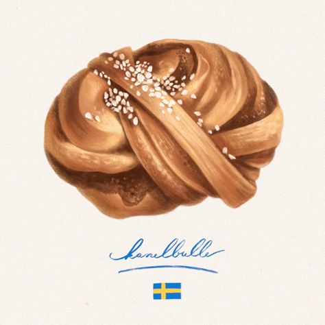 Throwback to the best cinnamon bun in Malmö 😍 #pastry #pastries #kanelbullar #digitalillustrator #illustration #foodillustration #digitalart #sweden #cinnamoroll #illustration Cinnamon Bun Tattoo, Cinnamon Bun Drawing, Cinnamoroll Illustration, Fika Illustration, Sweden Drawing, Bun Illustration, Pastry Illustration, Cookies Illustration, Ux Project