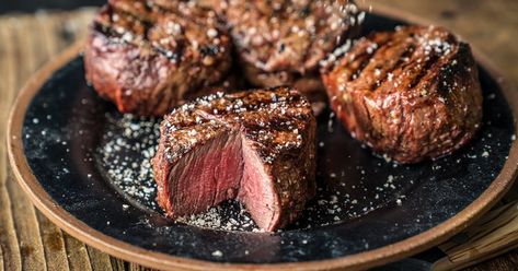 Filet Mignon Recipe | Traeger Mignon Steak, Filet Mignon Recipes, Filet Mignon Steak, Omaha Steaks, Pellet Grill Recipes, Traeger Recipes, Traeger Grill, Grilled Beef, Best Steak