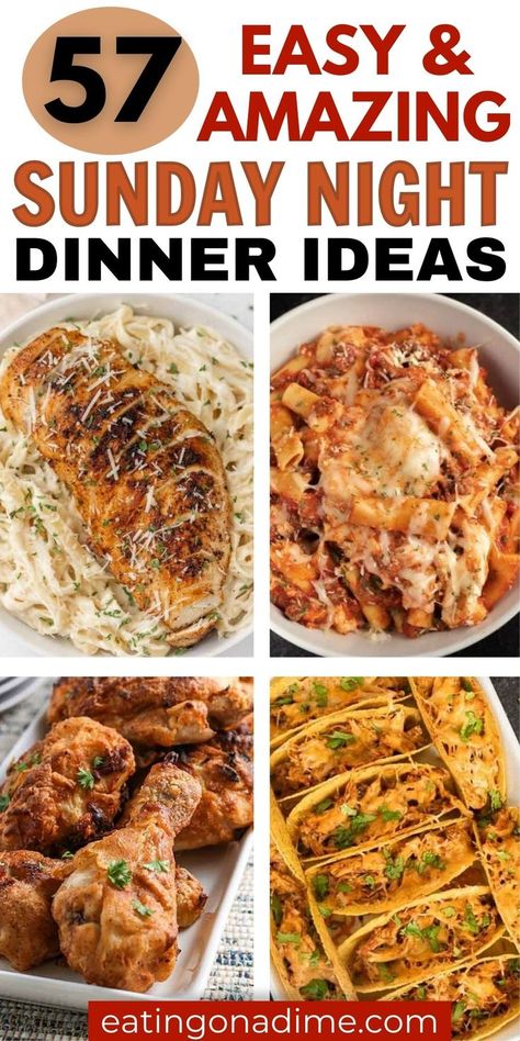 Saturday Dinner Ideas, Dinner Tonight Easy, Easy Sunday Dinner, Easy Comfort Food Dinners, Sunday Dinner Ideas, Family Dinner Night, Big Family Dinner, Comfort Dinner, Unique Dinner