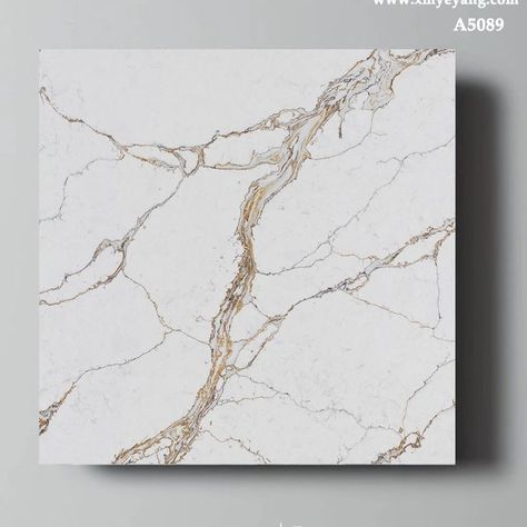 Golden veins throughout the dove white background that creats a natural calacatta marble look,lavish and extraordinary in any space Bathroom Countertop Design, Calacatta Black Quartz, Countertop Quartz, Quartz Calacatta, Calacatta Gold Quartz, Quartz Surfacing, Marble Quartz, Quartz Slab, Quartz Kitchen