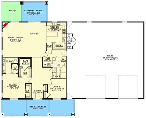 4 Bed Barndominium With Shop, 3 Bedroom Barndominium With Garage, Barndominium Ideas Floor Plans 3 Bedroom, 3 Bedroom Shop House Plans, 3 Bedroom Barndominium With Shop, Shop And House Combo Plans, Masters Bedroom, Barndo Ideas, Steel Homes