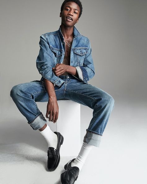 Gap Spring 2020 Denim | The Fashionisto Denim Fashion Photography, Denim Photography, Denim Photoshoot, Denim Outfit Men, Zara Man Jeans, Book Portfolio, Denim Editorial, Denim On Denim Looks, Male Models Poses