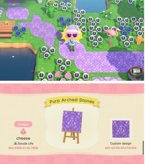 Acnh Lavender Path, Animal Crossing Design Codes Purple, Animal Crossing Purple Path, Purple Acnh Island, Acnh Purple Design Codes, New Animal Crossing, Animal Crossing Game, Animal Crossing, Custom Design