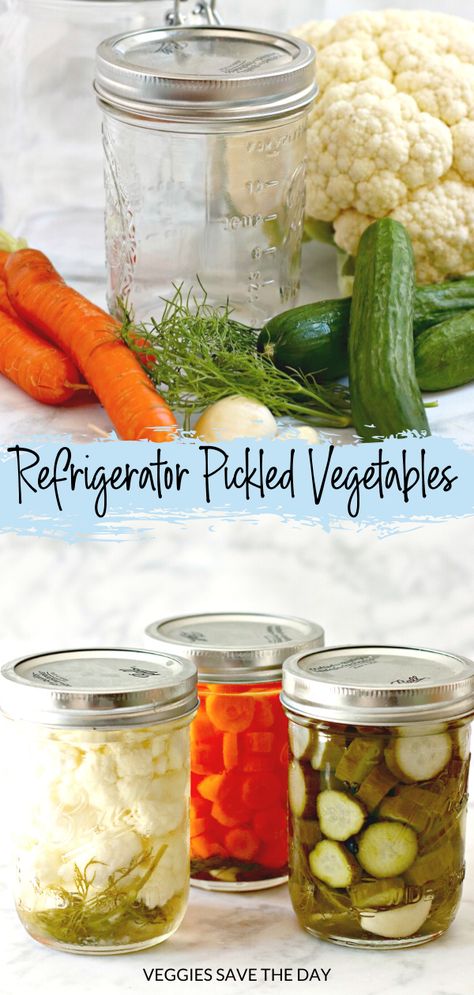 Pickle Vegetables, Recipes For Canning, Garden Vegetable Recipes, Pickled Quail Eggs, Quick Pickled Vegetables, Pickled Vegetables Recipe, Pickled Cauliflower, Vegetable Cake, Pickled Carrots