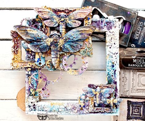 Finnabair Mixed Media, Mixed Media Boxes, Shabby Chic Diy Crafts, Finnabair Art, Steampunk Mixed Media, Vintage Jewelry Ideas, Mixed Media Art Canvas, Altered Art Projects, Mixed Media Crafts