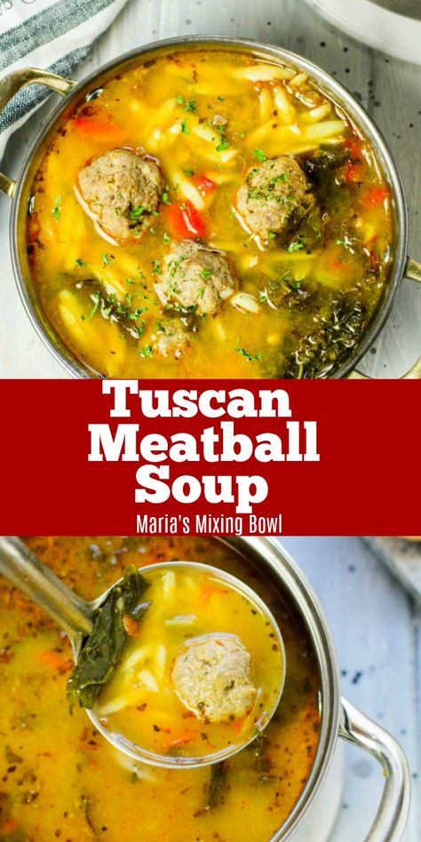 Instapot Meatball Soup, Tuscan Meatball Soup, Turkey Meatball Soup, Meatball Soup Recipes, Favorite Soups, Meatball Soup, Homemade Meatballs, Healthy Snacks Easy, Easy Soups