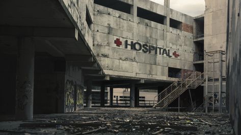 Post Apocalyptic Hospital, Zombie Rpg, Apocalypse Books, Apocalypse Landscape, Zombie Game, Dystopian Aesthetic, Zombie Apocolypse, Apocalypse World, Apocalypse Aesthetic