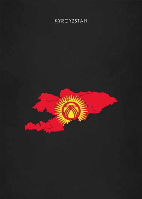 Kyrgyzstan Aesthetic, Kyrgyzstan Flag, Arab Quotes, Turkish Flag, Countries And Flags, Map Poster, Wallpaper Quotes, Aesthetic Art, Poster Print