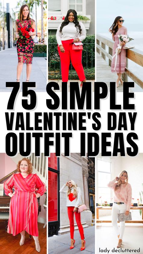 75 Simple Valentine's Day Outfit Ideas Valentine Business Casual Outfit, Red Pants Valentines Outfit, Valentine Brunch Outfit Ideas, Valentine’s Day Dress Ideas, Valentines Outfits For Women 2024, Valentine Day Office Outfits, Valentine Dresses For Women, Valentine’s Day Plus Size Outfits, Valentines Work Outfits For Women