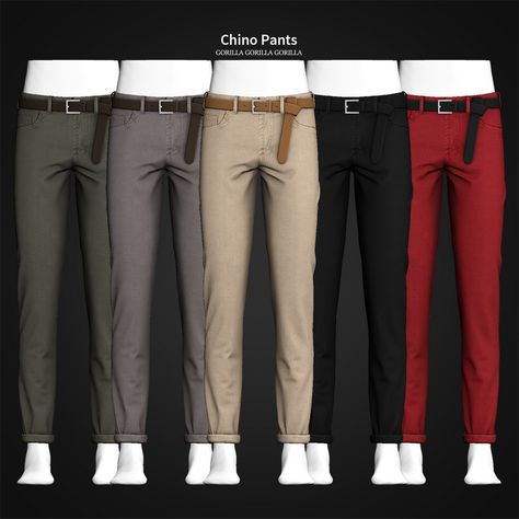 Chino Pants | Gorilla Gorilla Gorilla on Patreon Sims 4 Men Clothing, Sims 4 Hair Male, Gorilla Gorilla, Sims 4 Male Clothes, The Sims 4 Pc, Pelo Sims, Sims 4 Body Mods, Sims 4 Expansions, Tumblr Sims 4