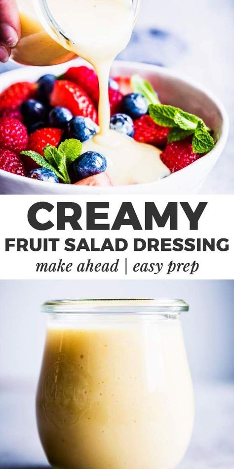 Healthy Custard, Fruit Salad Dressing, Creamy Fruit Salad, Fruit Dressing, Fruit Salad With Yogurt, Fruit Salad With Marshmallows, Easy Fruit Salad Recipes, Creamy Fruit Salads, Healthy Fruit Salad