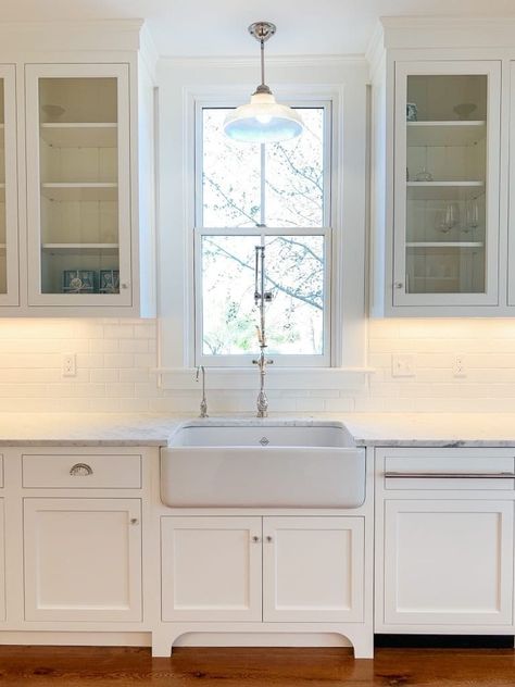 WHERE TO PLACE YOUR KITCHEN SINK - DEAN CABINETRY Kitchen Cabinet Under Window, Kitchen Window Cabinets, Kitchen Sink Location, Cabinets Around Window, Window Above Kitchen Sink, Window Over Kitchen Sink, Kitchen Sink Wall, Small Kitchen Window, Kitchen Sink Sizes