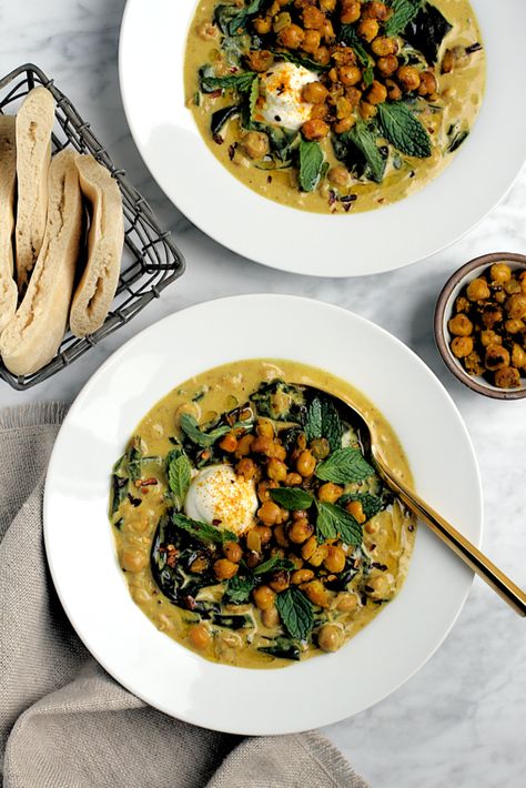 Spiced Chickpea Stew With Coconut, Nancy Thompson, Soup Sandwich, Red Chard, Chickpea Chili, Homemade Pita Bread, Crispy Noodles, Spiced Chickpeas, Chickpea Stew