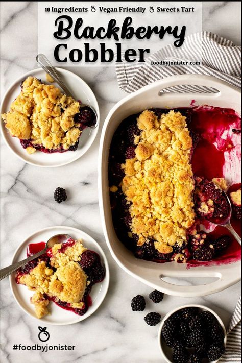 Vegan Blackberry Cobbler, Gluten Free Blackberry Cobbler, Blackberry Filling, Blackberry Cobbler Recipe, Cobbler Topping, Homemade Comfort Food, Blackberry Cobbler, Gluten Free Biscuits, Coconut Whipped Cream