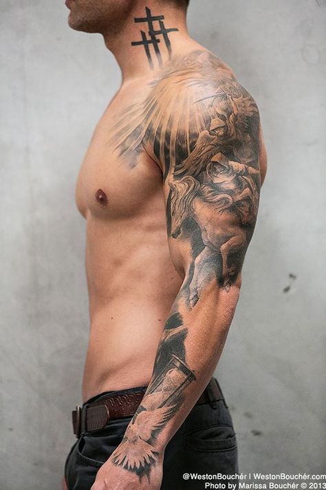 Arm Tattoos For Men, Cool Half Sleeve Tattoos, Men Tattoos Arm Sleeve, Tattoos Men, Guys Fashion, Mens Shoulder Tattoo, Cool Arm Tattoos, Tattoo Inspiration Men, Upper Arm Tattoos