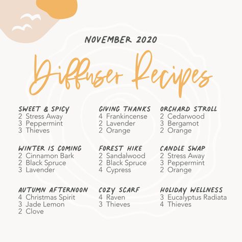 Yl Diffuser Blends, November Diffuser Blends, Abundance Essential Oil, Diffuser Blends Young Living, Essential Oil Starter Kit, Thieves Essential Oil, Essential Oil Diffuser Blends Recipes, Young Living Essential Oils Recipes, Essential Oils Cleaning