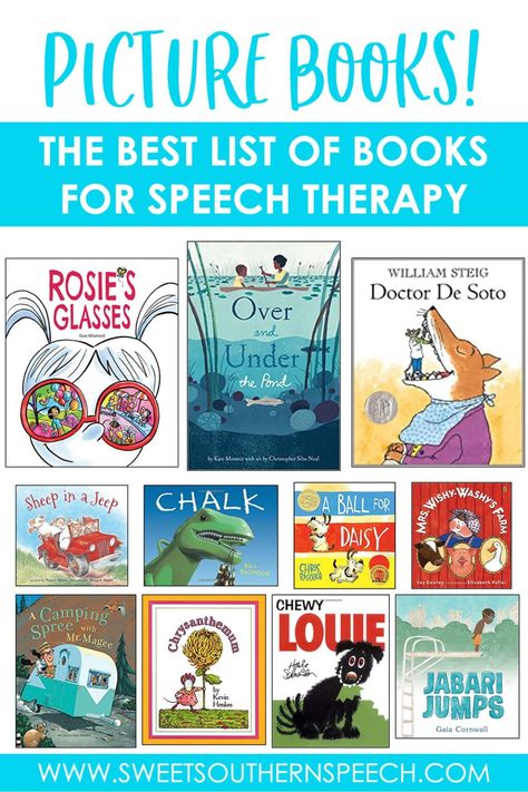 The Best Picture Books for Speech Therapy - Sweet Southern Speech Books For Speech Therapy, Speech Therapy Thanksgiving, Speech Therapy Tools, Early Intervention Speech Therapy, Wordless Book, Preschool Speech Therapy, School Speech Therapy, Speech Language Activities, Speech Delay