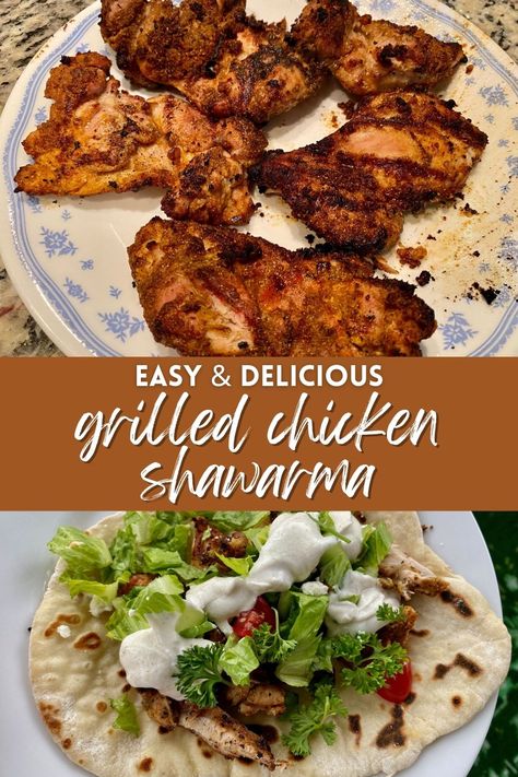 Chicken Shwarma Breast, Swarma Chicken Recipe, Chicken Swarma Meal, Chicken Shwarma Recipe, Schwarma Recipes, Shawarma Recipes, Chicken Schwarma, Grilled Chicken Shawarma, Homemade Flatbread Recipes