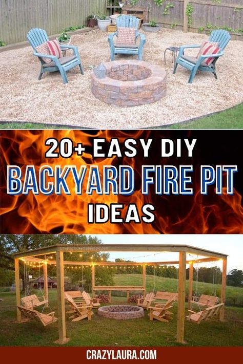 List of the Best Backyard Fire Pit Ideas to DIY #Backyard #Firepit #DIY Homemade Firepits Diy, Fire Pit Ideas Backyard With Seating, Rustic Fire Pit Ideas Backyard Seating, Diy Backyard Ideas On A Budget Firepit Outdoor Living, Outdoor Fire Pit Ideas Seating Areas Diy, Diy Fire Pit Seating Ideas, Diy Fire Pit Backyard, Backyard Ideas With Fire Pit Sitting Areas Back Yard, Fire Pit Border Ideas