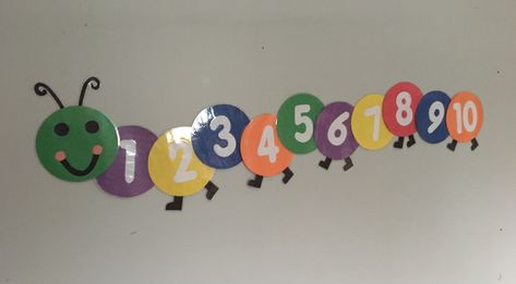 Numbers 1-10 caterpillar Caterpillar Name Craft, Caterpillar Numbers Preschool, Caterpillar Numbers, Caterpillar Math, Caterpillar Counting Activity, Caterpillar Counting, Caterpillar Craft Preschool, Playroom Paint, Trees For Kids