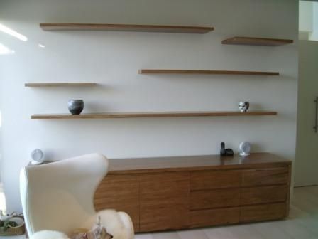 Display Cabinet Diy, Timber Shelving, Timber Floating Shelves, Staggered Shelves, Shelves Living Room, Best Wall Paint, Alcove Shelving, Wall Shelves Living Room, Timber Shelves