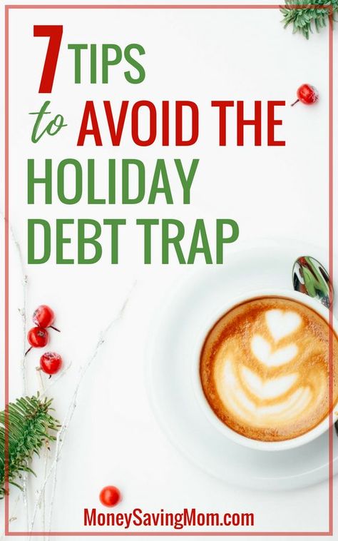 Avoid the holiday debt trap with these 7 helpful tips! These are great to keep in mind all year long, so that the holiday season is stress-free and easy on the budget when it arrives! Financial Inspiration, Thrifty Christmas, Christmas Tips, Money Saving Mom, Debt Free Living, Financial Plan, Saving Hacks, Envelope System, Debt Relief