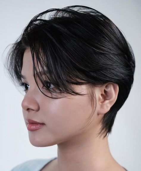 Short Tousled Hairstyle with Curtain Bangs Pixie Womens Haircuts, Pixie Curtain Bangs, Curtain Bangs Pixie Cut, Pixie Cut Curtain Bangs, Pixie Haircut With Curtain Bangs, Curtain Short Hair, Short Haircut Curtain Bangs, Pixie With Curtain Bangs, Pixie Cut With Curtain Bangs