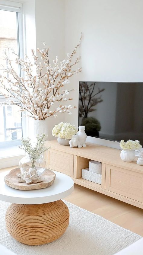 21 Trendy TV Stand Christmas Decor Ideas To Inspire You 38 Tv Stand Christmas Decor Ideas, Tv Stand Christmas, Tv Stand Christmas Decor, Moose Silhouette, Glass Tv Stand, Tv Stand Decor, Statement Mirror, White Lanterns, Shell Decorations