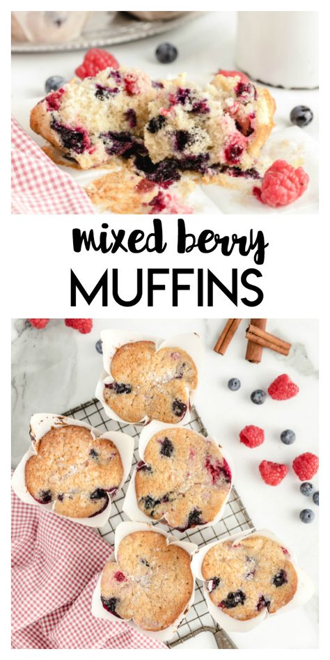 Mixed Berry Muffins are delicious berry filled muffins perfect for anytime of the day! Sprinkled with coarse sugar this recipe is bursting with flavor! Cheesecake Strawberries, Made To Be A Momma, Mixed Berry Muffins, Decadent Cheesecake, Recipe Cheesecake, Applesauce Muffins, Homemade Strawberry Sauce, Baked Cheesecake, Heath Bars