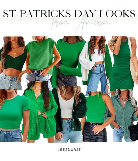 Grab all of these looks for St. Patrick's Day now at Amazon - listed on my LTK below! St Pattys Day Outfit, St Patrick's Day Outfit, St Patrick Day Shirts, St Pattys, Night Out Dress, Green Outfit, Womens Basic, St Pattys Day, Amazon Fashion