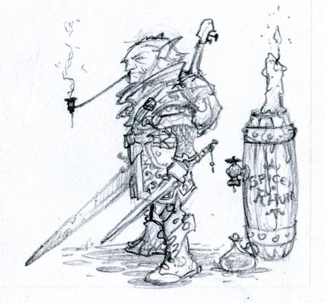 By Richard Whitters Richard Whitters, Dnd Halfling, Awesome Sketches, Fantasy Play, Dnd Races, Rpg Characters, Character Design Sketches, Fantasy Races, Concept Art Character