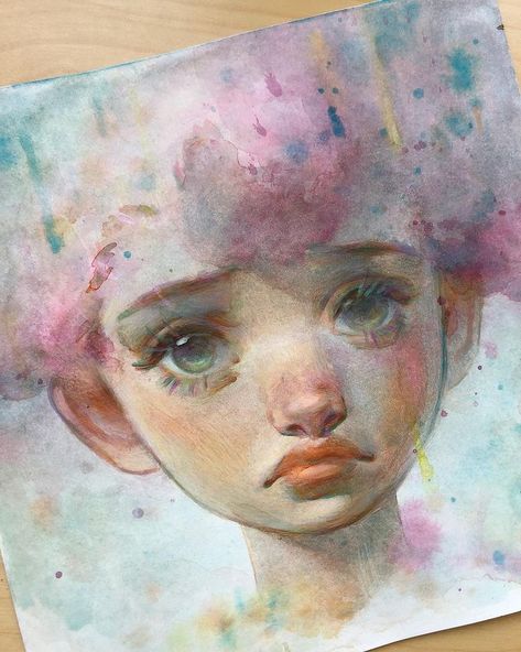 Chris Hong 🇰🇷🇨🇦 on Instagram: “Another original going up for sale on my shop! Can you tell that I’ve been really digging pink hair lately?😄 I actually really like how…” Girly Artwork, Dig Pink, Sketchbook Ideas Inspiration, Mediums Of Art, Animation Art Sketches, Watercolor Art Lessons, Plant Art, Drawing Artwork, Cool Paintings